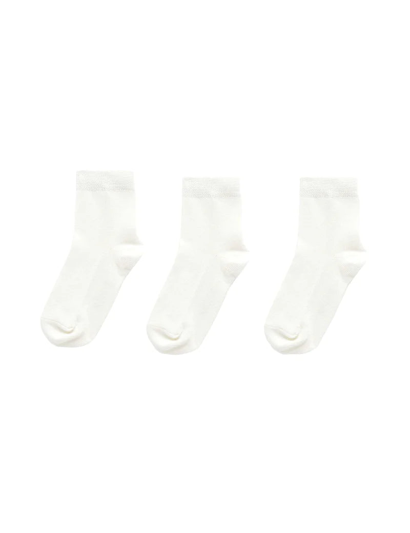 Purebaby 3 Pack Sock - White