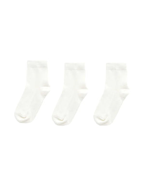 Purebaby 3 Pack Sock - White