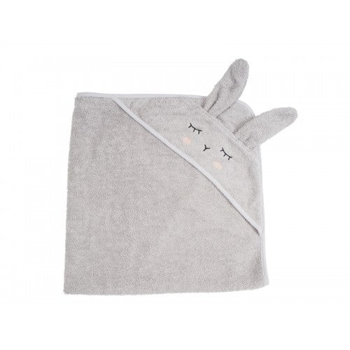 Kikadu GOTS Certified Bath Hooded Rabbit Towel - Grey
